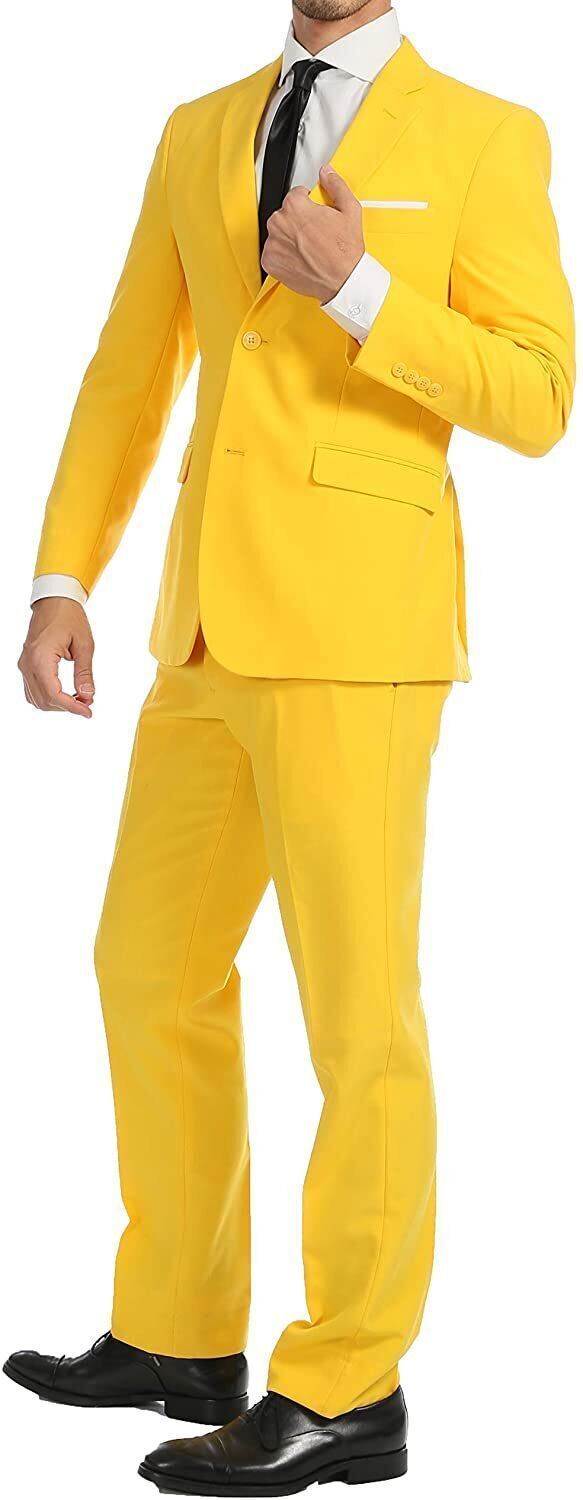 Tuxedo Suit For men Wedding Yellow Coat pant 2 Piece Partywear Classic wear