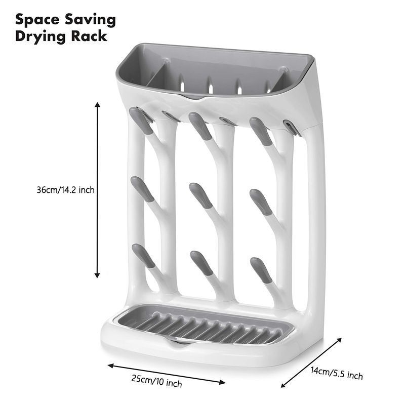 Space-Saving Baby Bottle Drying Rack Compact Dish Drying Rack with Removable Trays