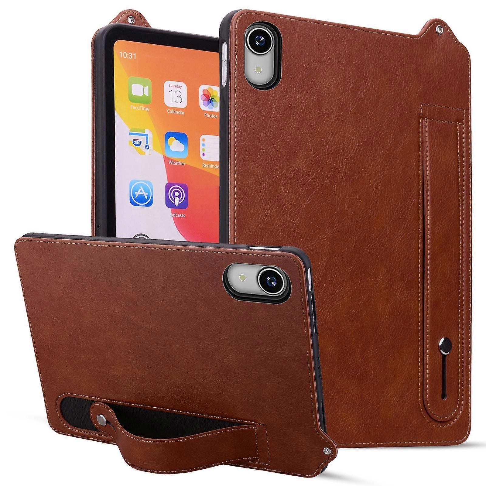 Kickstand Leather Case with Hand Strap for Lenovo Tab P11