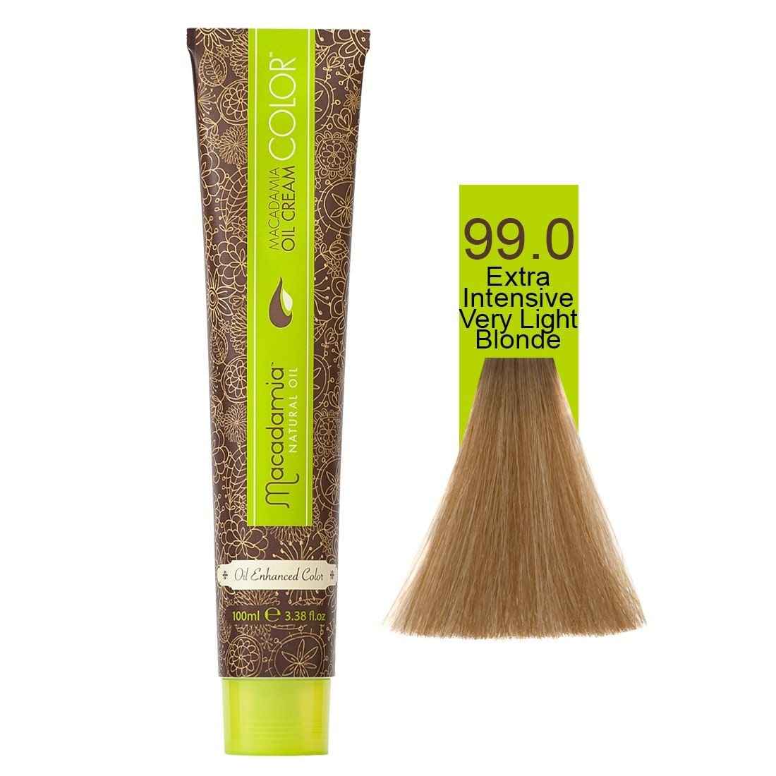 Macadamia Natural Oil Cream Hair Color, 100ml, 99.0 Extra Intensive Very Light Blonde
