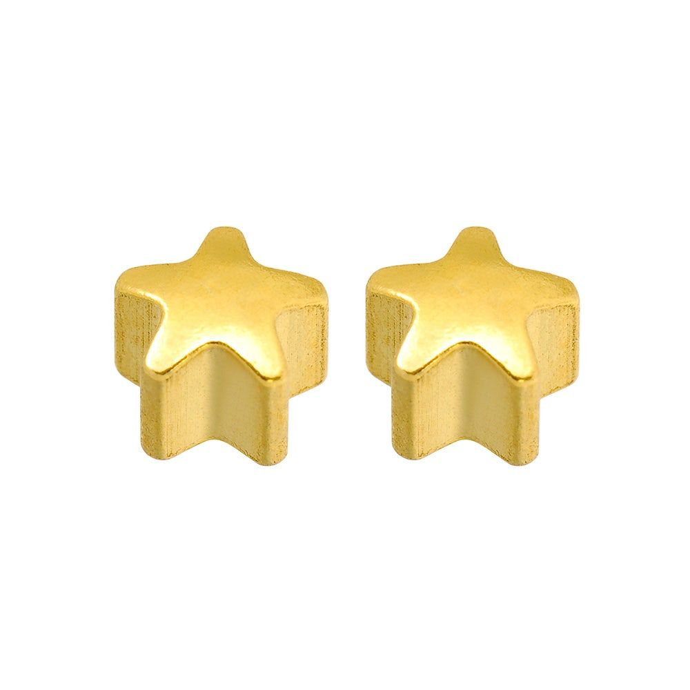 Caflon Singles Shapes Star Gold Plated Blu System Earring, 1Pc