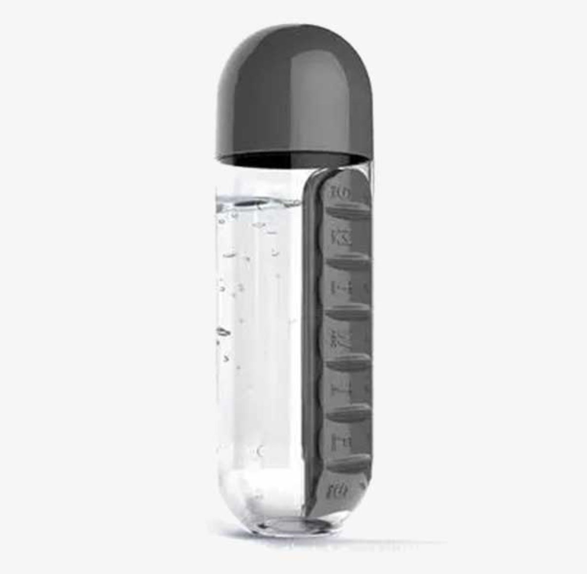 Portable Plastic Medicine Bottle 2-in-1 - Convenient Travel Pill Dispenser &amp; Storage Container