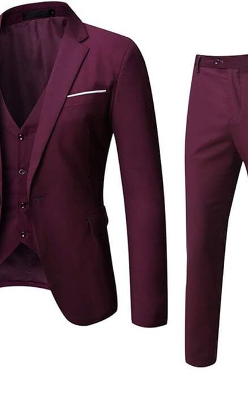 Purple Coat Pant Vest Tuxedo, Elegant Formal Attire for Weddings, Ideal Gift