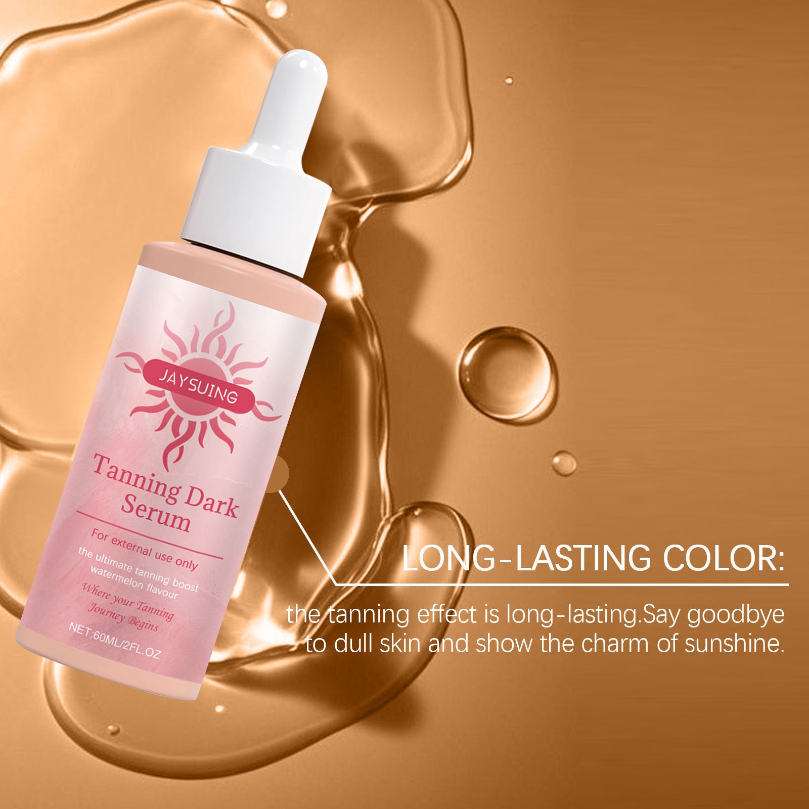 Black Aid Series Sunless Tanning Serum, Moisturizes, Glows, Safe, Easy, Vegan ,60ml