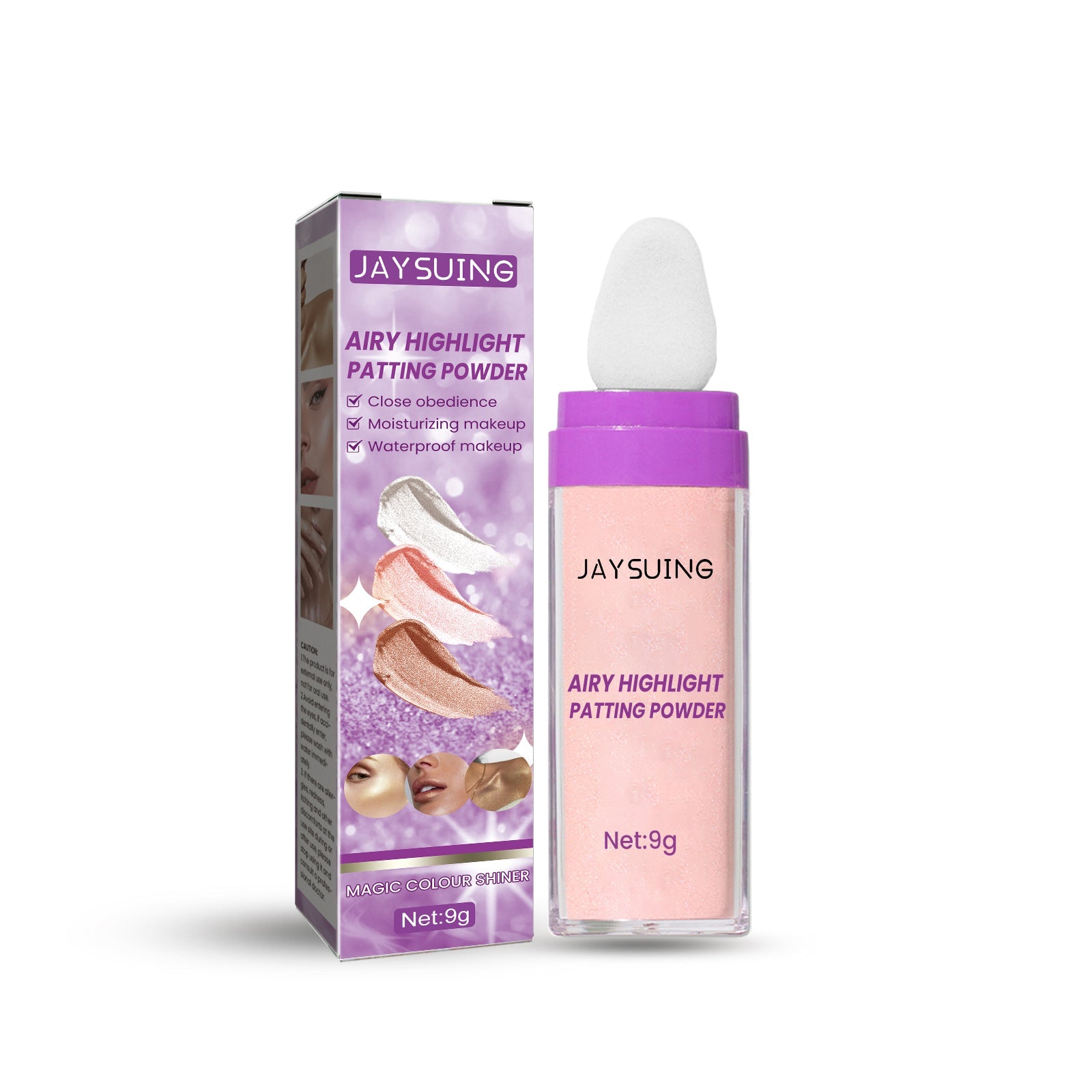 Body Brightening Highlighter Powder, Fairy Glitter, Natural 3D Glow, Makeup Shine ,9g