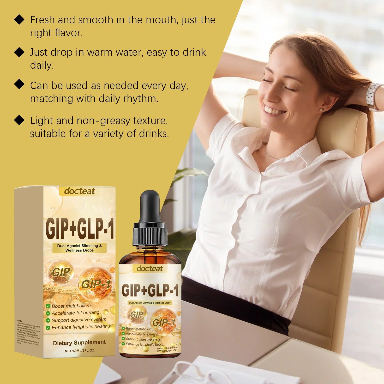 Boost Your Body Care, Relieve Gut Discomfort, Easy Absorption GLP-1 Drops ,60ml