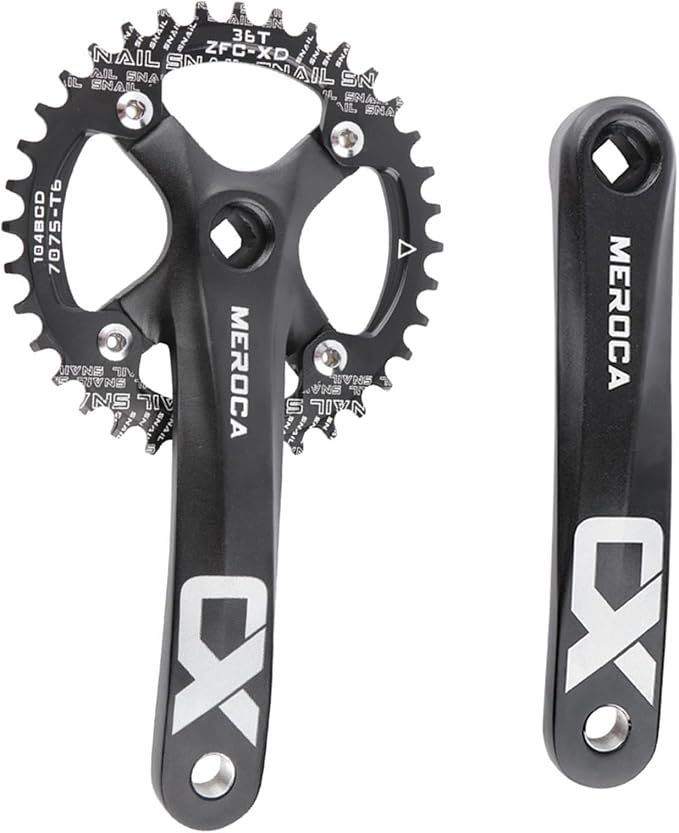 Square Taper Crankset MTB, Mountain Bike Single Speed Crankset Bicycle Crank Arm Set