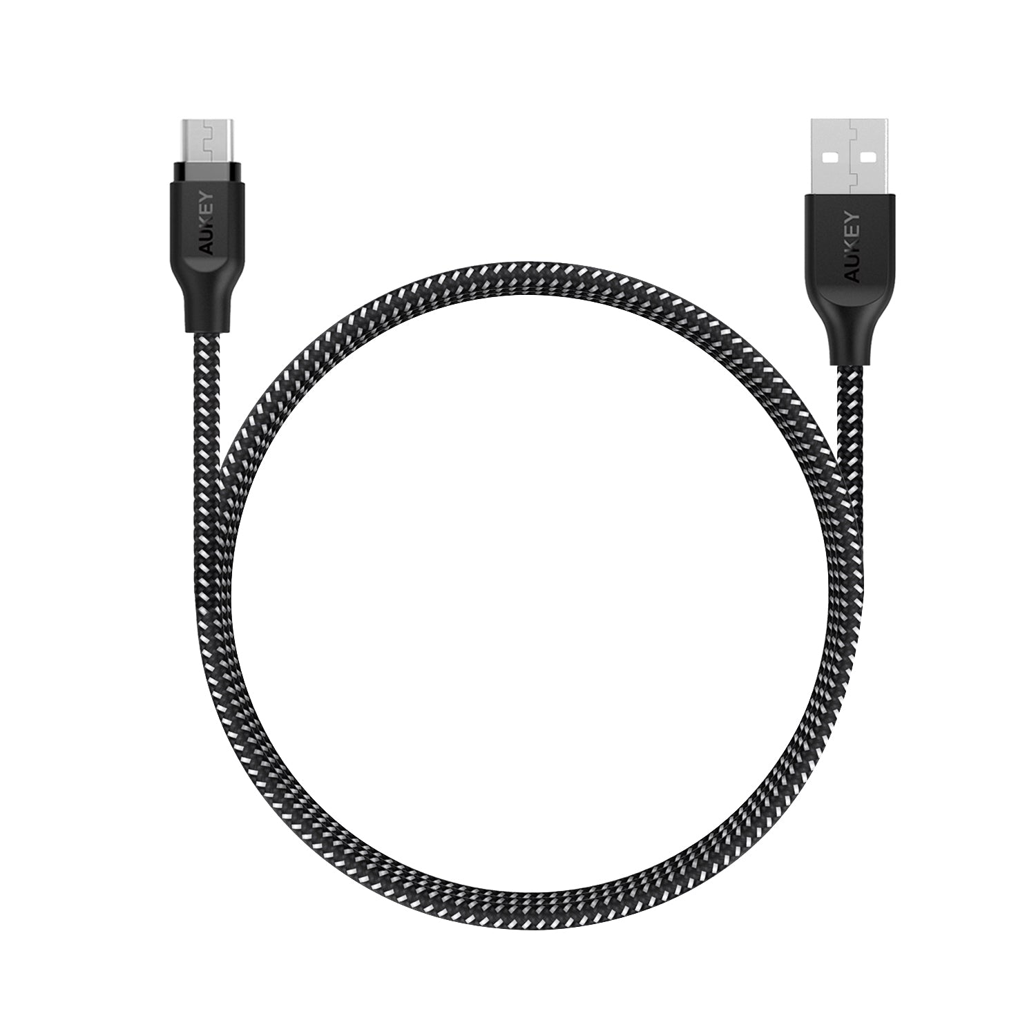 Aukey CB-AM2 USB-A 2.0 To Micro USB Braided Cable 2m - Black