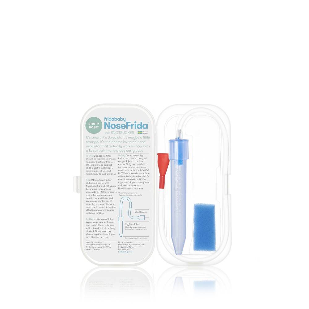 FridaBaby NoseFrida Nasal Aspirator with Travel Case - Pediatrician Recommended Baby Congestion Relief