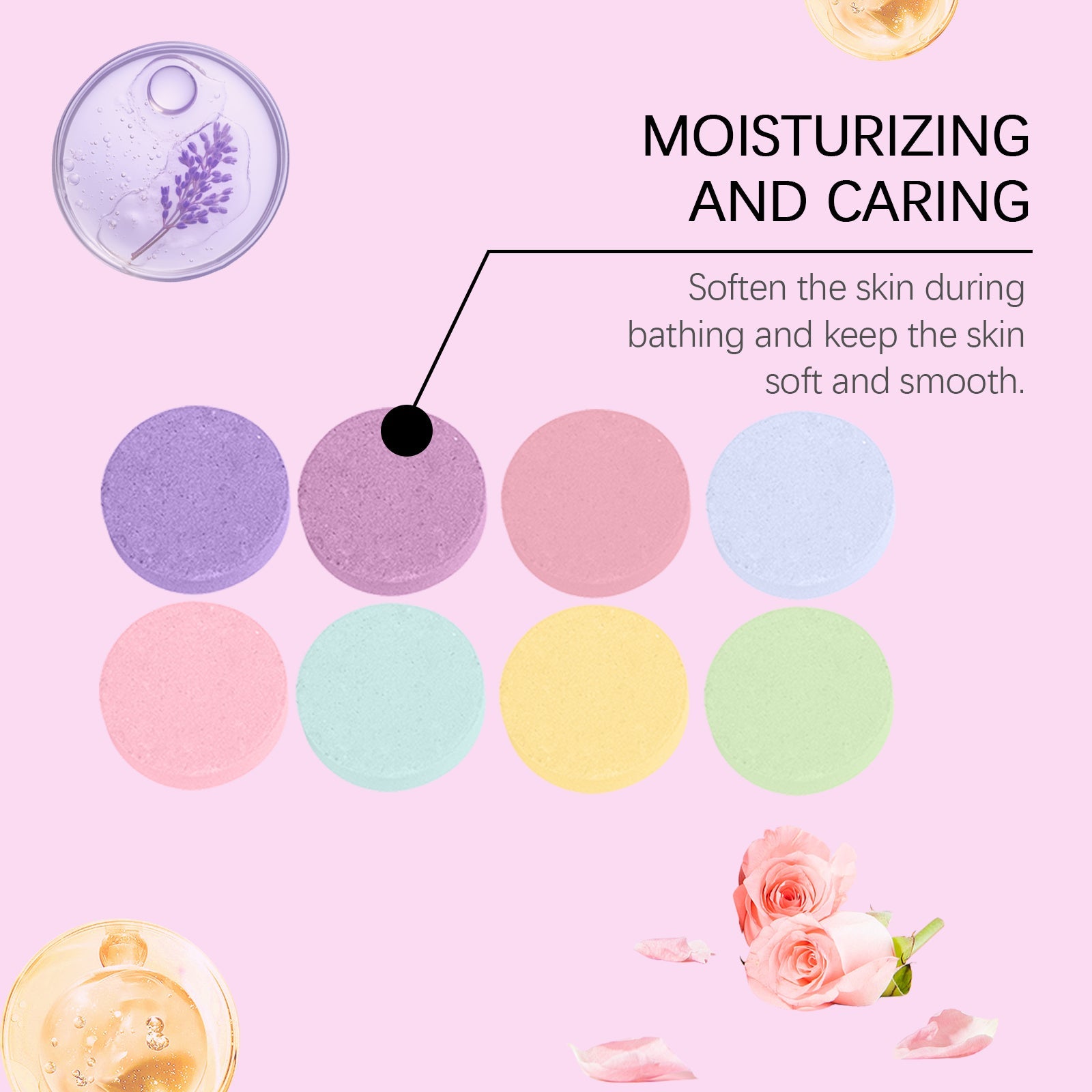 Bath Aromatherapy Tablets, Body Cleansing, Relaxing Fragrance, Spa Experience ,1 set