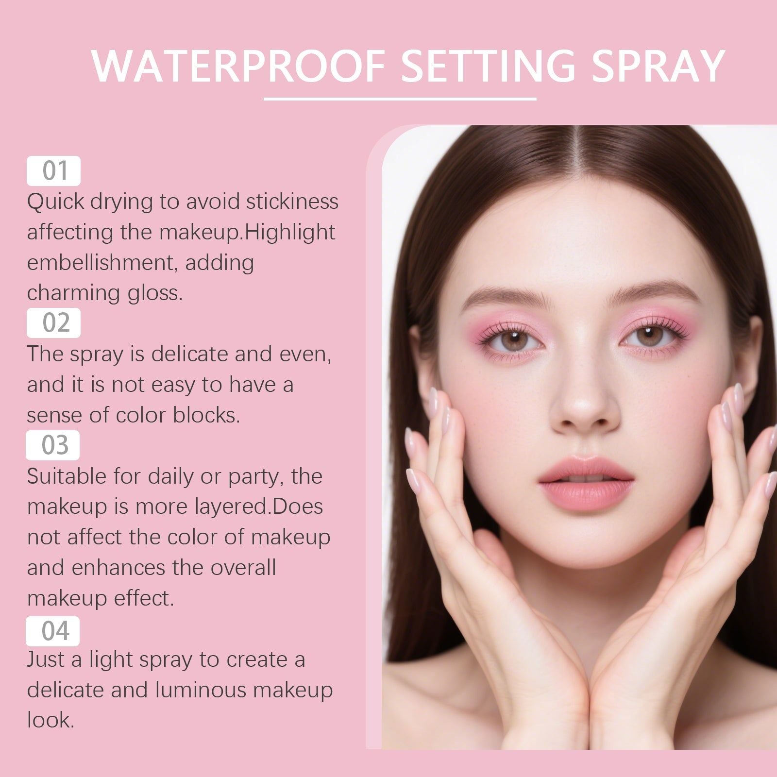 Clear Setting Spray, Long-Lasting Matte Makeup Fixer, Hydrating, Smudge-Proof ,100ml