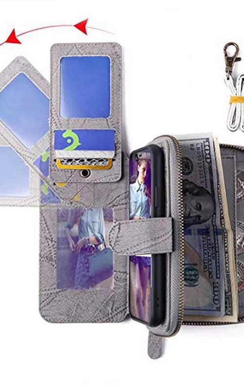 Magnetic Leather Wallet Case Multifunction Phone Protective Case For iPhone