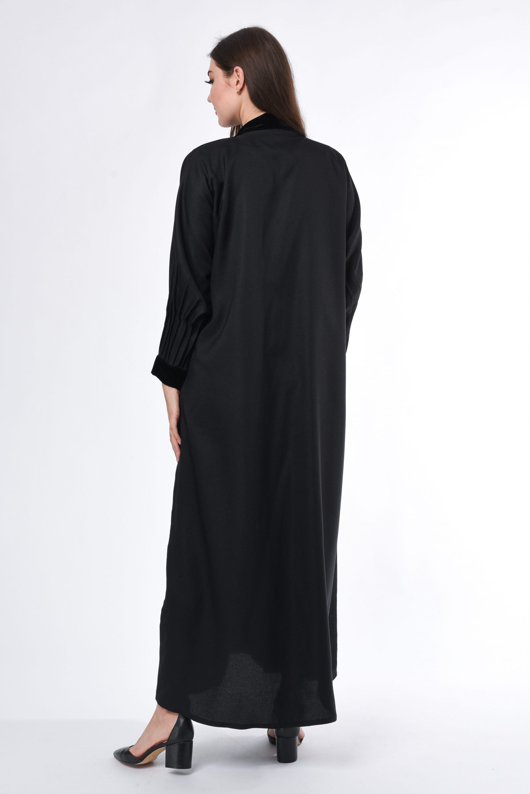 MOiSTREET Black Pleated Detail Abaya
