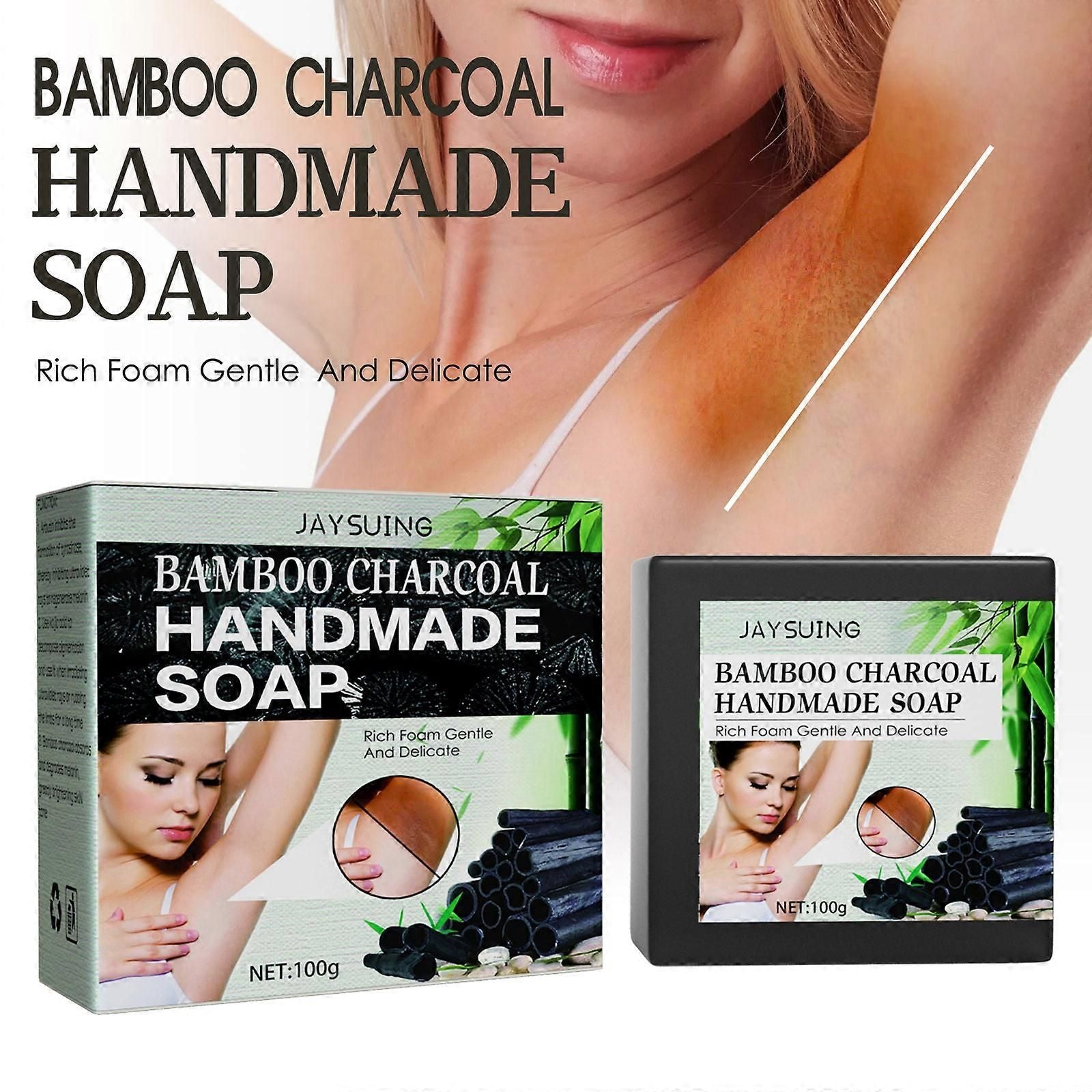 100g Bamboo Charcoal Soap for Underarm Deodorizing and Brightening