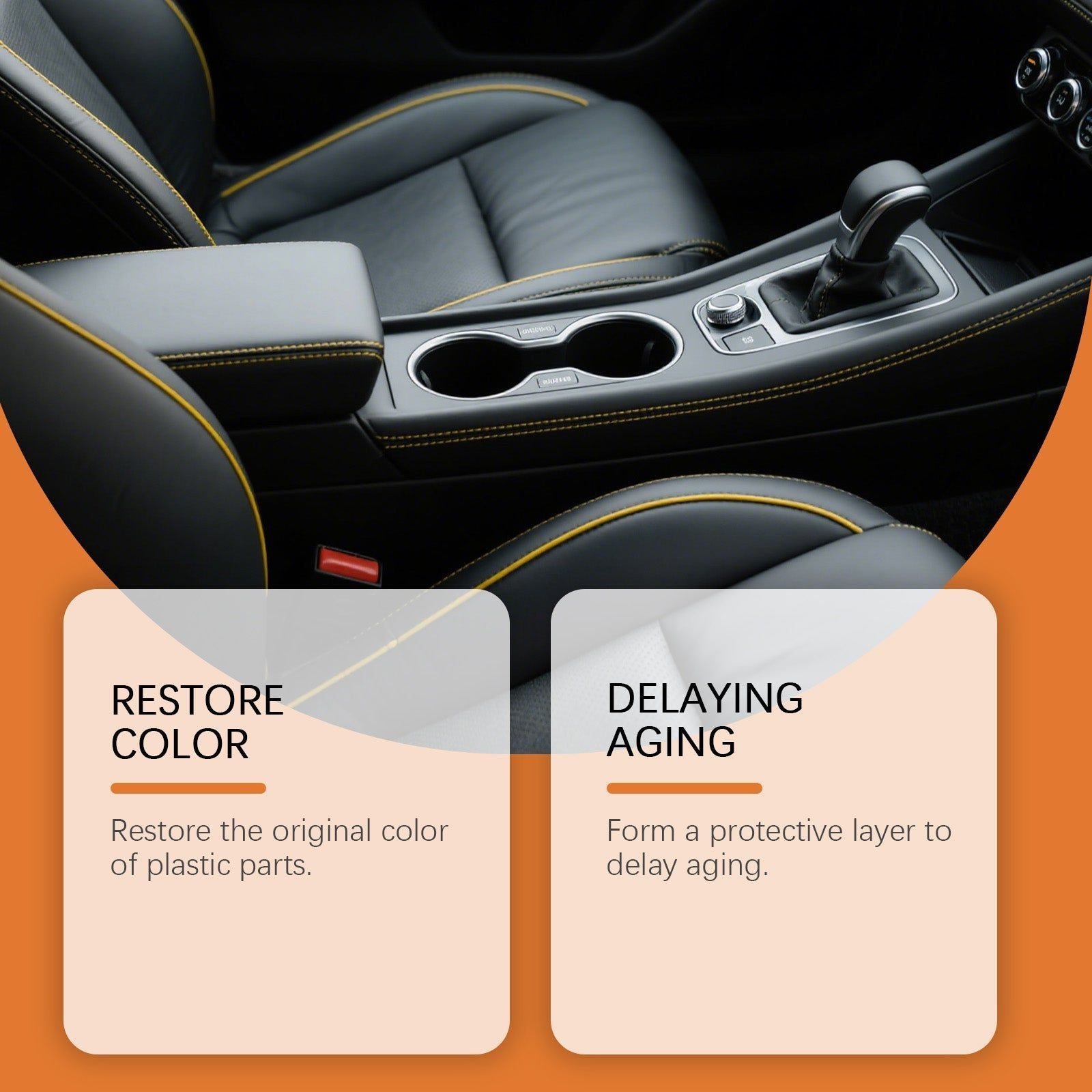 Car Cleaning Plastic Polish, Multi-Material Restorer, Protects & Shines ,1set