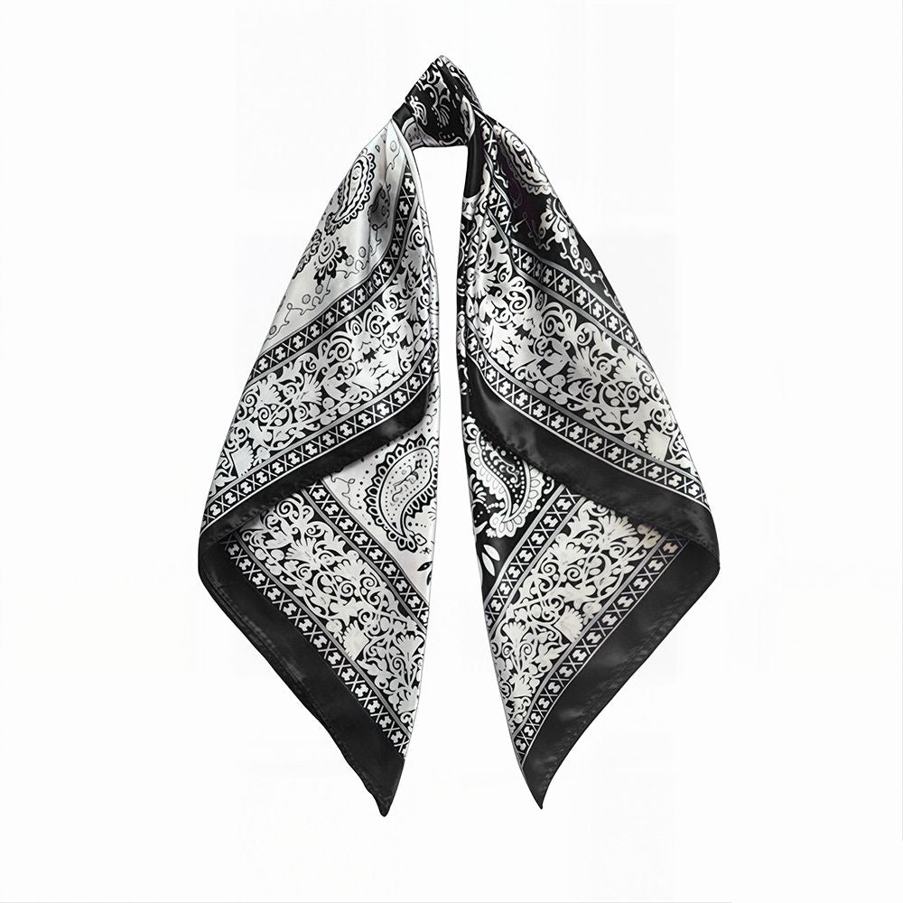 6Pcs Paisley Satin Silk Square Scarf Set for Women 90cm