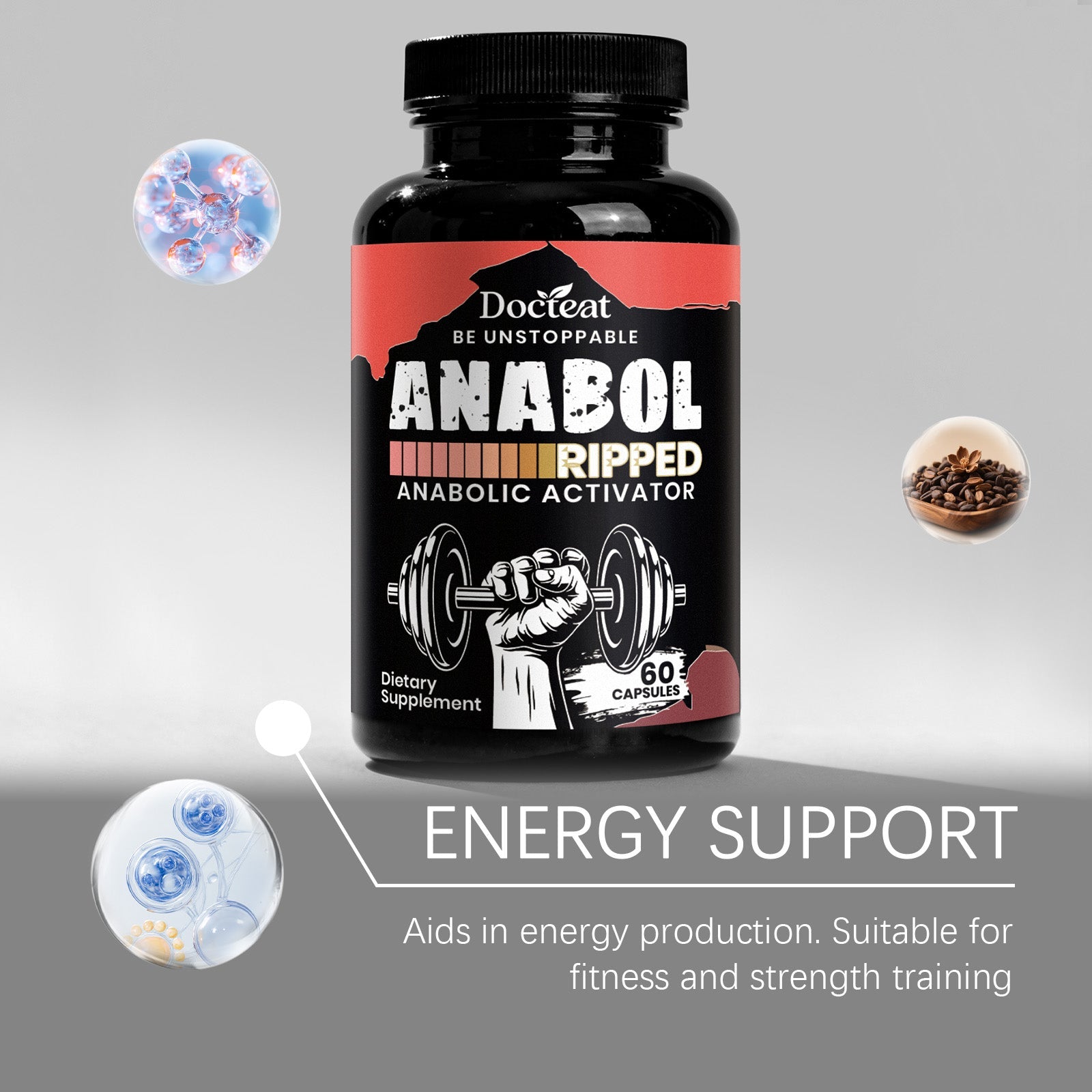 Boost Muscle Energy Support Capsules for Body Care, Enhance Fitness & Performance ,60 capsules