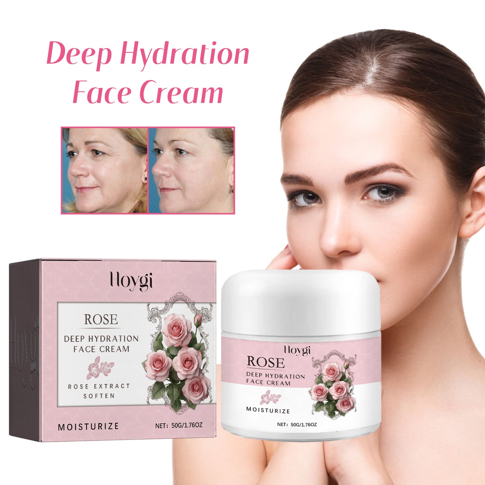 Hydrating Rose Moisturizer for Nourish and Moisturize, Brighten Skin, Anti-Aging ,30ml