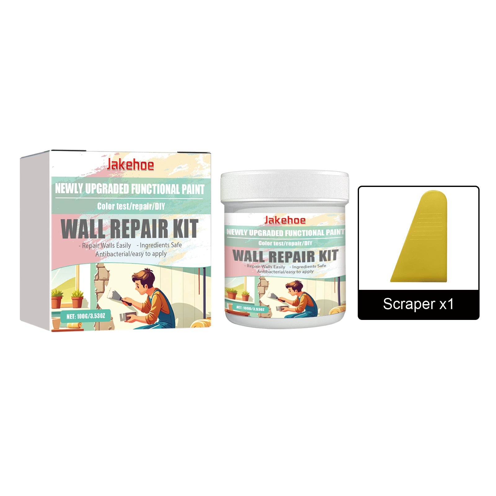 Fast Wall Repair Kit, Fix Stains, Cracks, Graffiti, Mildew, Easy DIY Restoration ,100g