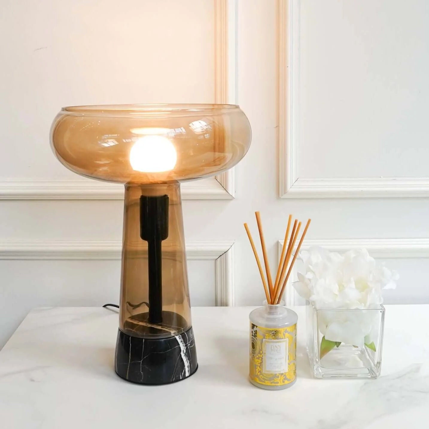 Stevia Table Lamp, Smoky Grey