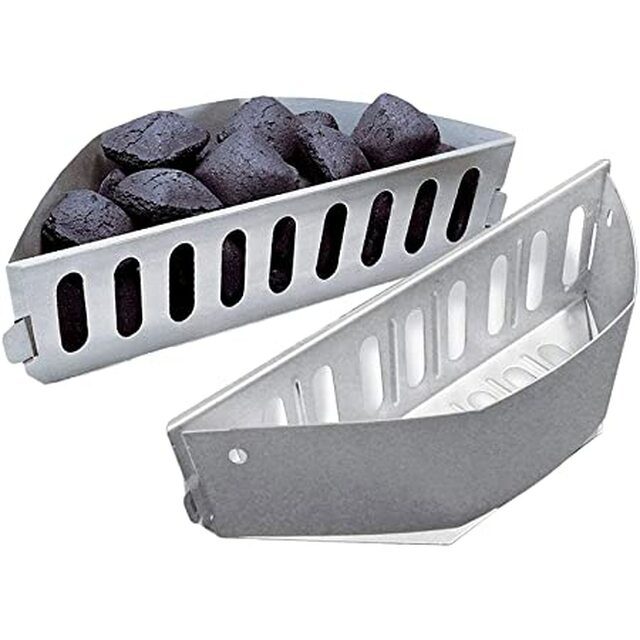 Zinc Charcoal Briquette Holders, Set of 2, 36x13x8cm