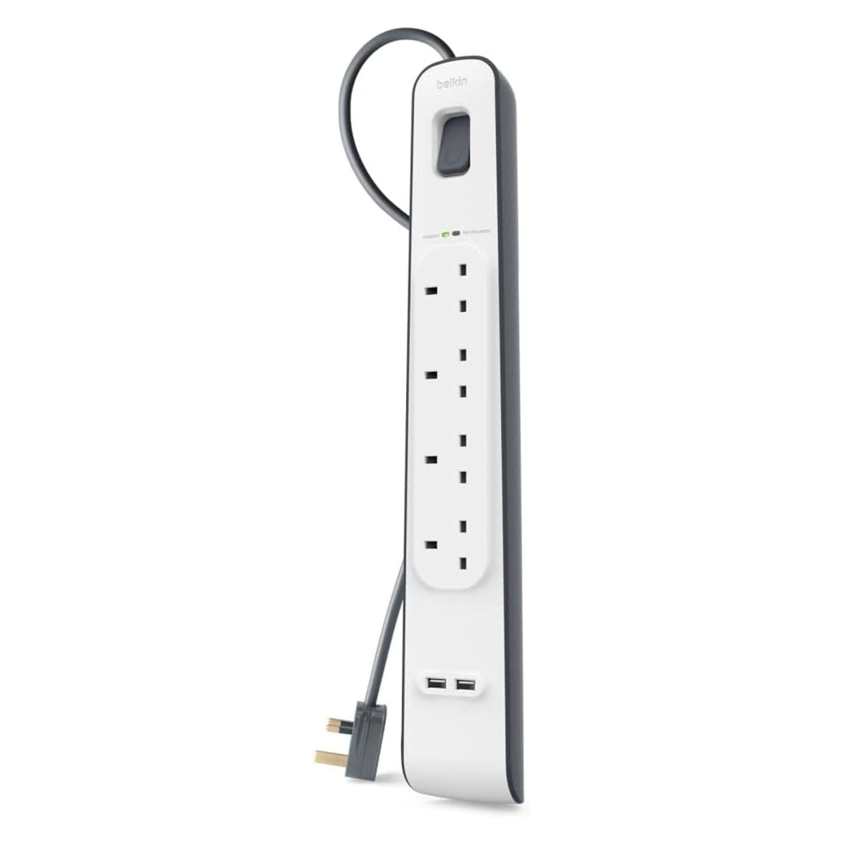 Belkin 4 Outlet Surge Protector, Dual USB, 2M Cord