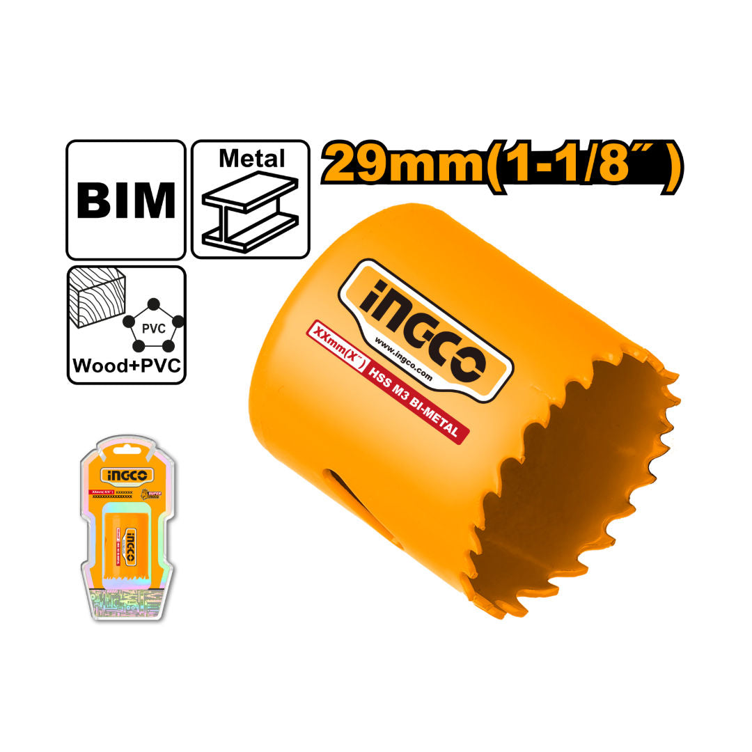 INGCO HSS Bi-Metal Hole Saw, 38mm Depth