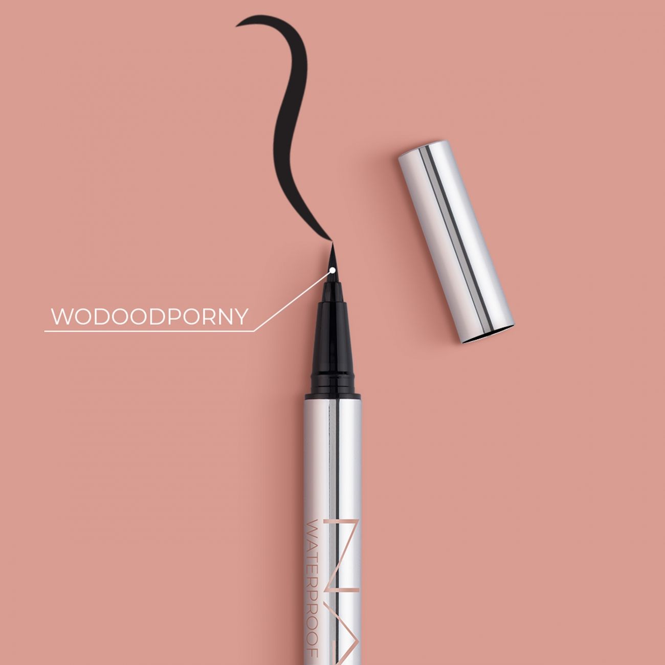 NAM Waterproof Pen Eyeliner, Ultra Black Precise Waterproof Felt-Tip Liner, 0.8gm