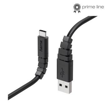 HAMA 178307 CHARGING/SYNC CABLE, KEVLAR, USB TYPE-C, 1.4 M, BLACK