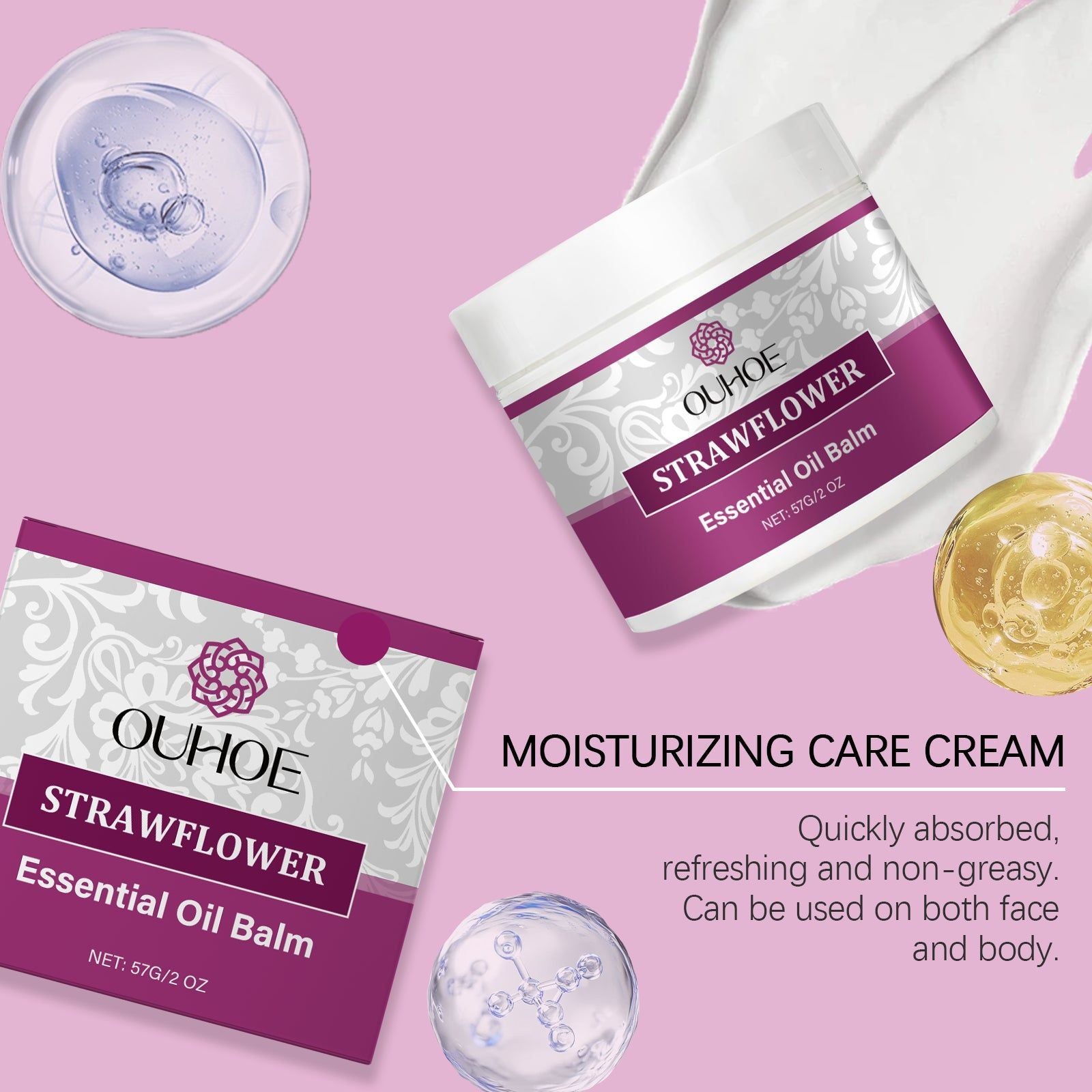 Body Care Moisturizing Cream, Hydrating, Nourishing, Softening, Daily Skin Care ,57g