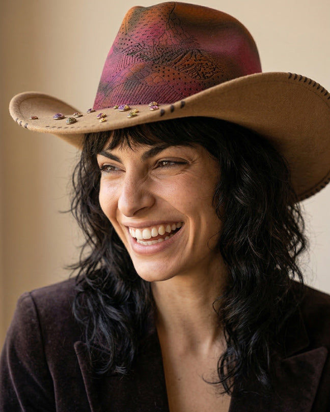 By Carmenzo wild tropical purple hat