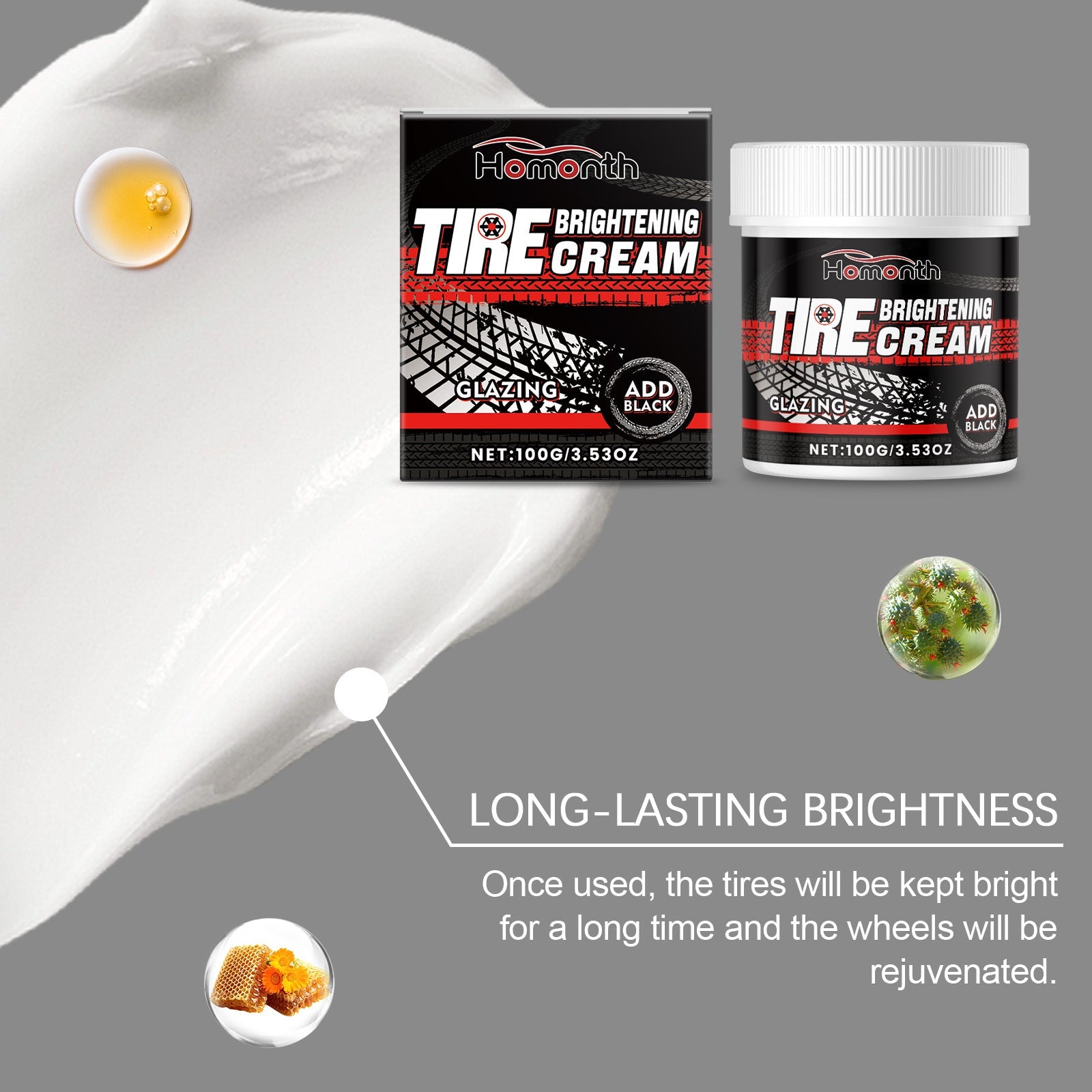 Car Tire Shine Wax, Car Maintenance Gloss, Protect & Enhance Tire Shine ,100g