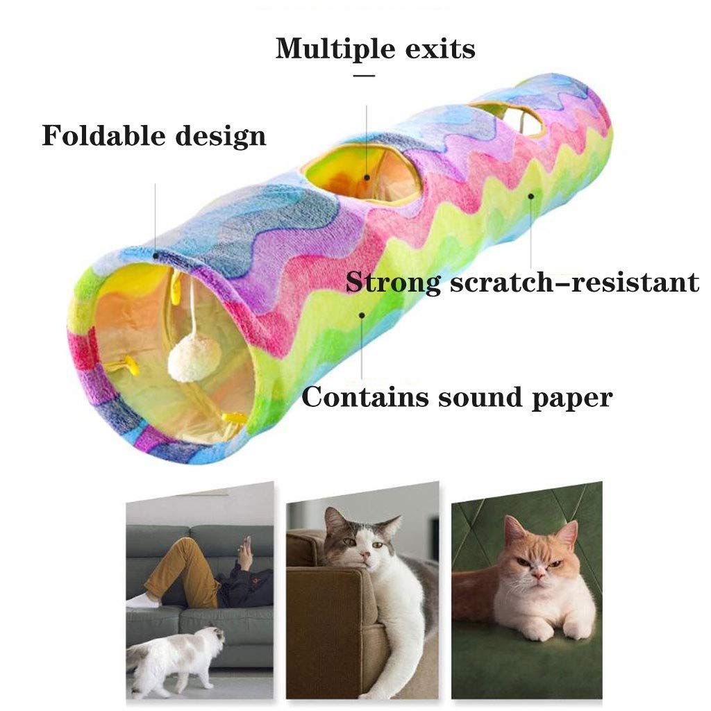 Cat Toys Collapsible Plush Tunnel Pet Scratch Resistant Foldable Play Tube Toy