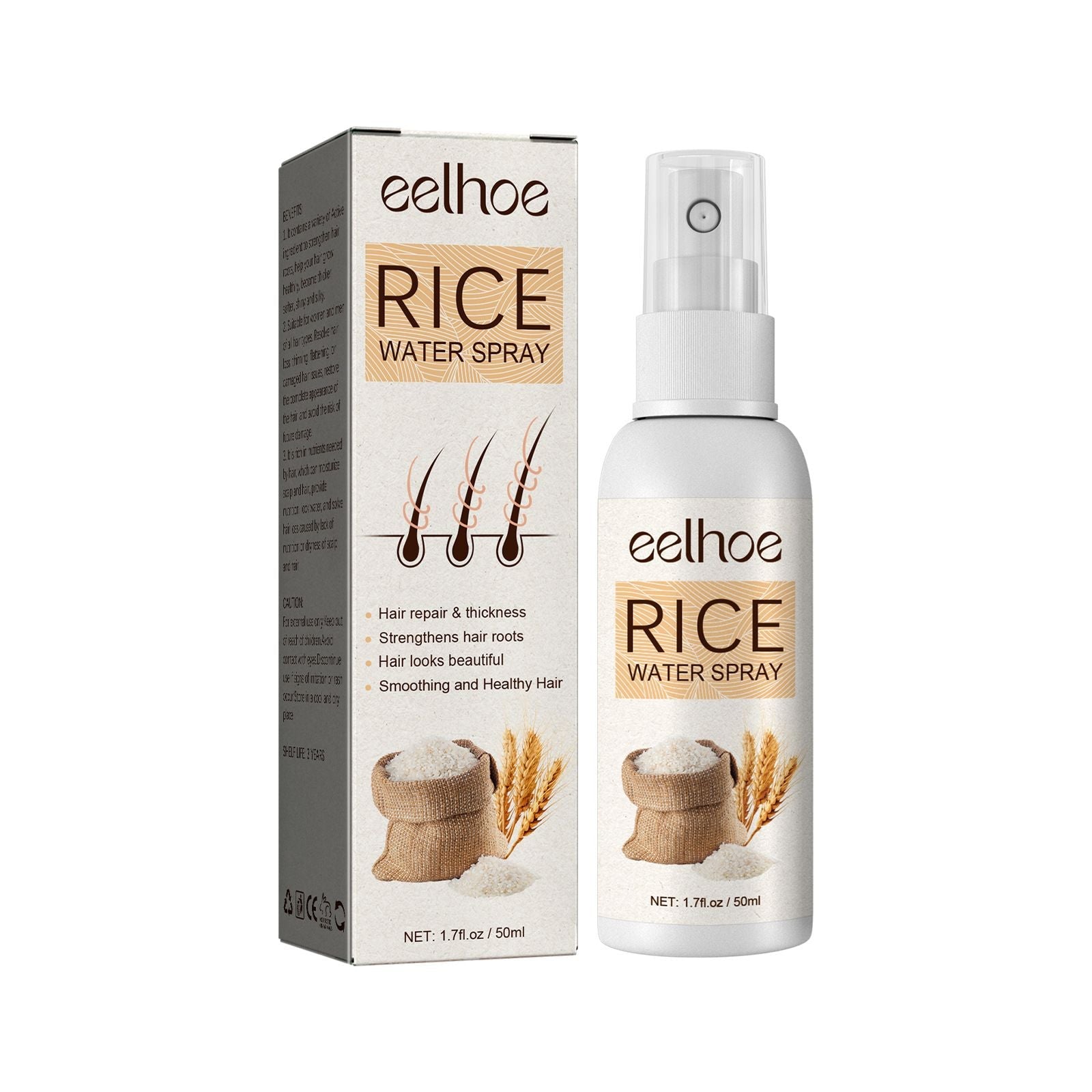 Rice Hair Care Spray Leave-In for Frizzy Hair 50ml