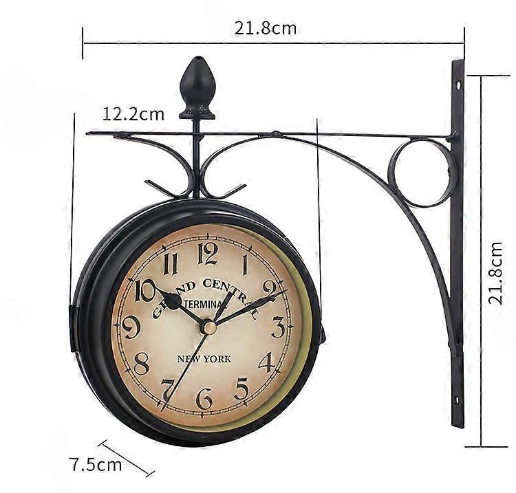 Double-sided Wall Clock - Station Clock Garden Clock zxin
