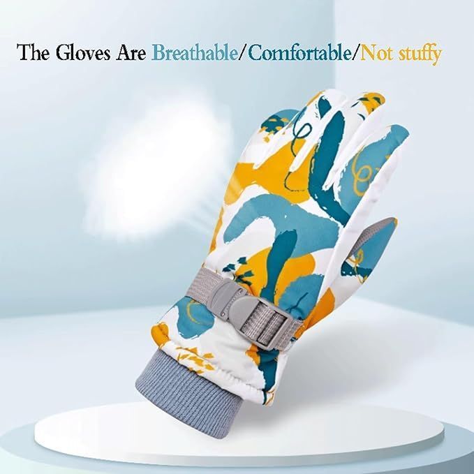 Kid Thermal Winter Gloves Children Printed Gloves Waterproof Touch Screen Gloves