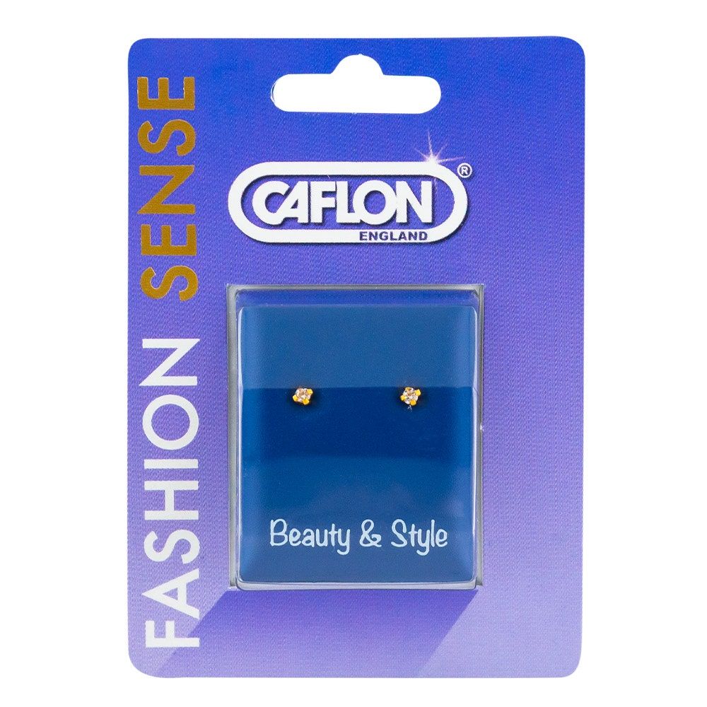 Caflon Fashion Sense Gold Plated White Cubic Zirconia Earring