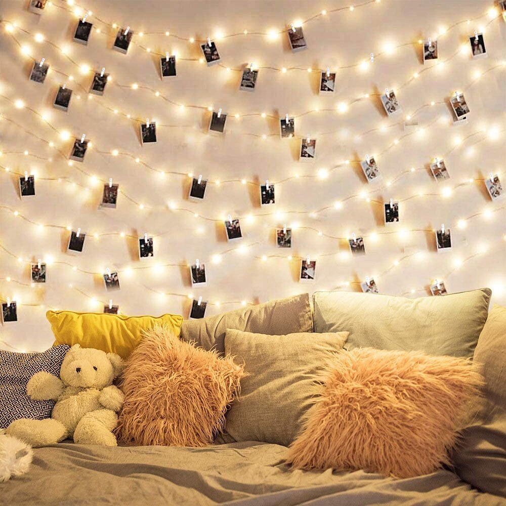 Photo Clip String Lights 100 LED Fairy Lights Bedroom Wedding Wall Decoration