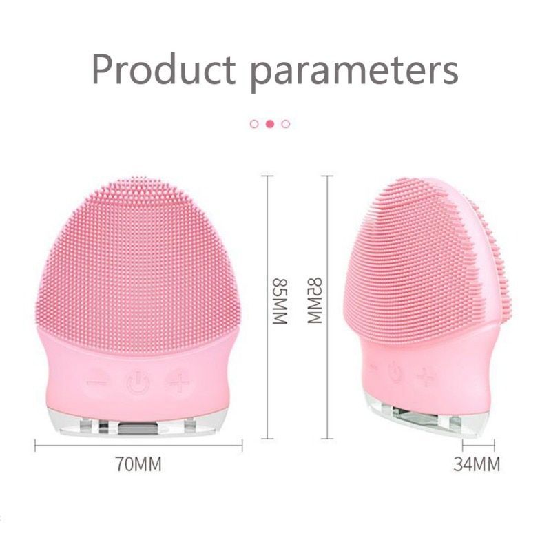 Electric Facial Cleansing Brush Silicone Sonic Vibration Face Scrubber Cleaner