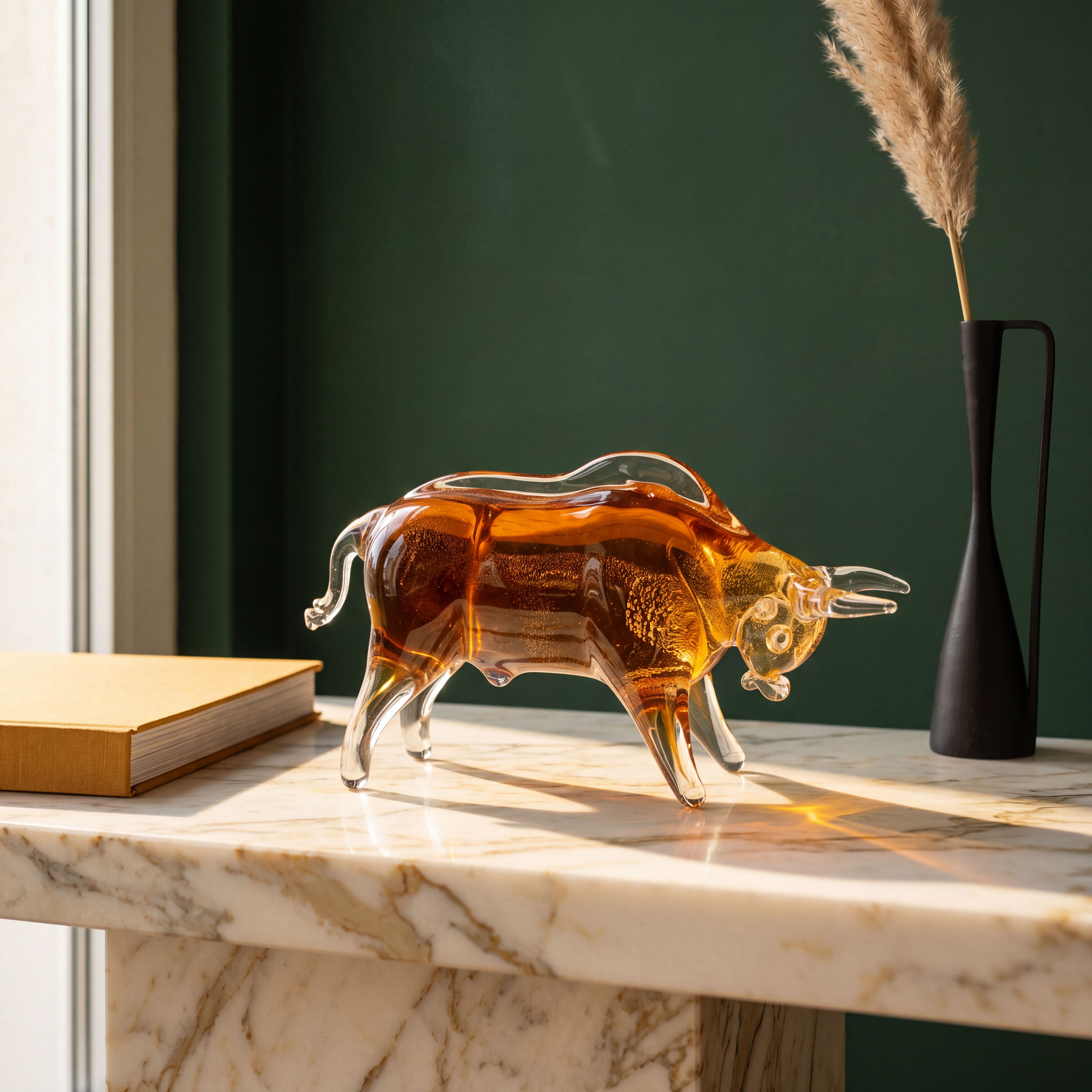 Tati deco Murano glass taurus figurine