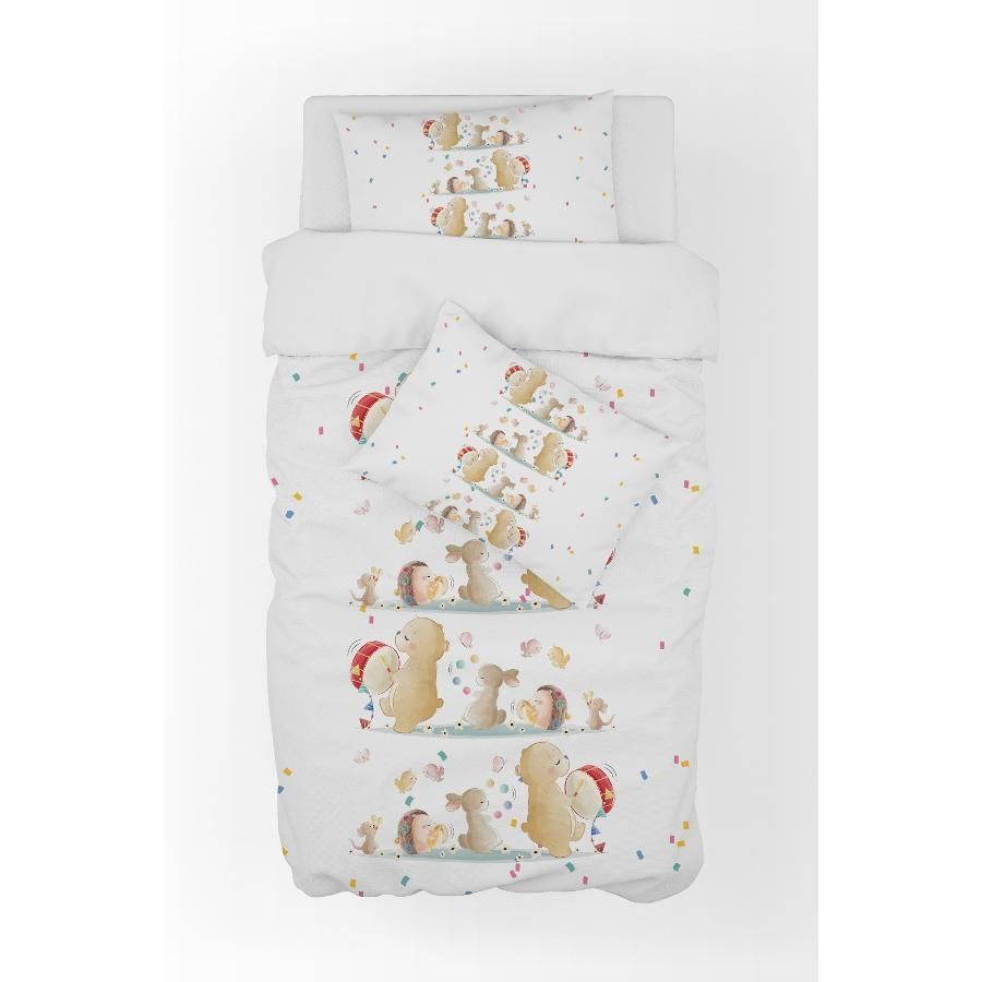 Cartoon Bear Printed Duvet Cover Set For Baby