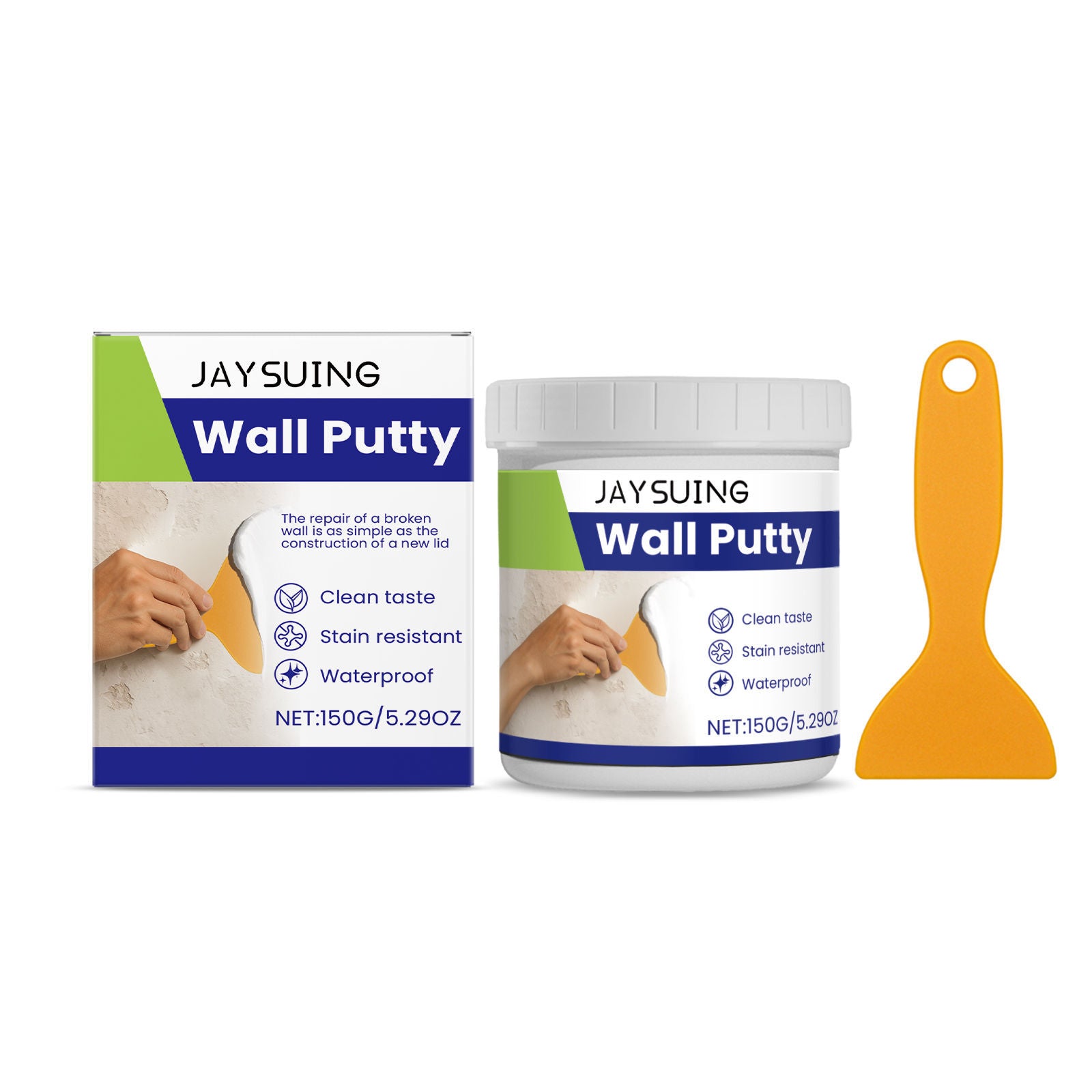 Wall Repair Paste, Easy Wall Finish for Cracks, Dents, and Renovation ,1 set