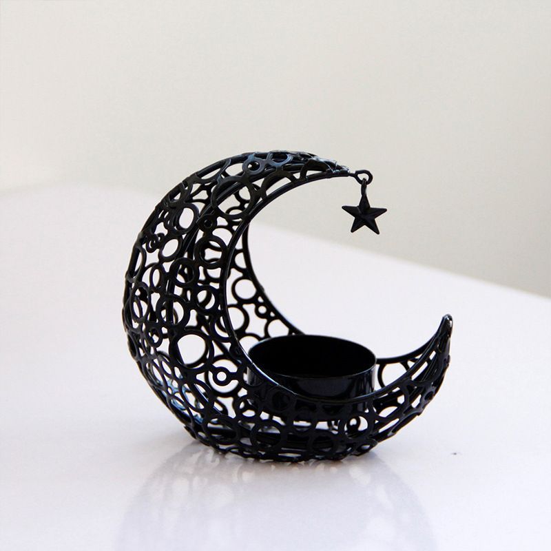 Moon Candlestick Candle Holder Wedding Tabletop Ornament Home Decoration