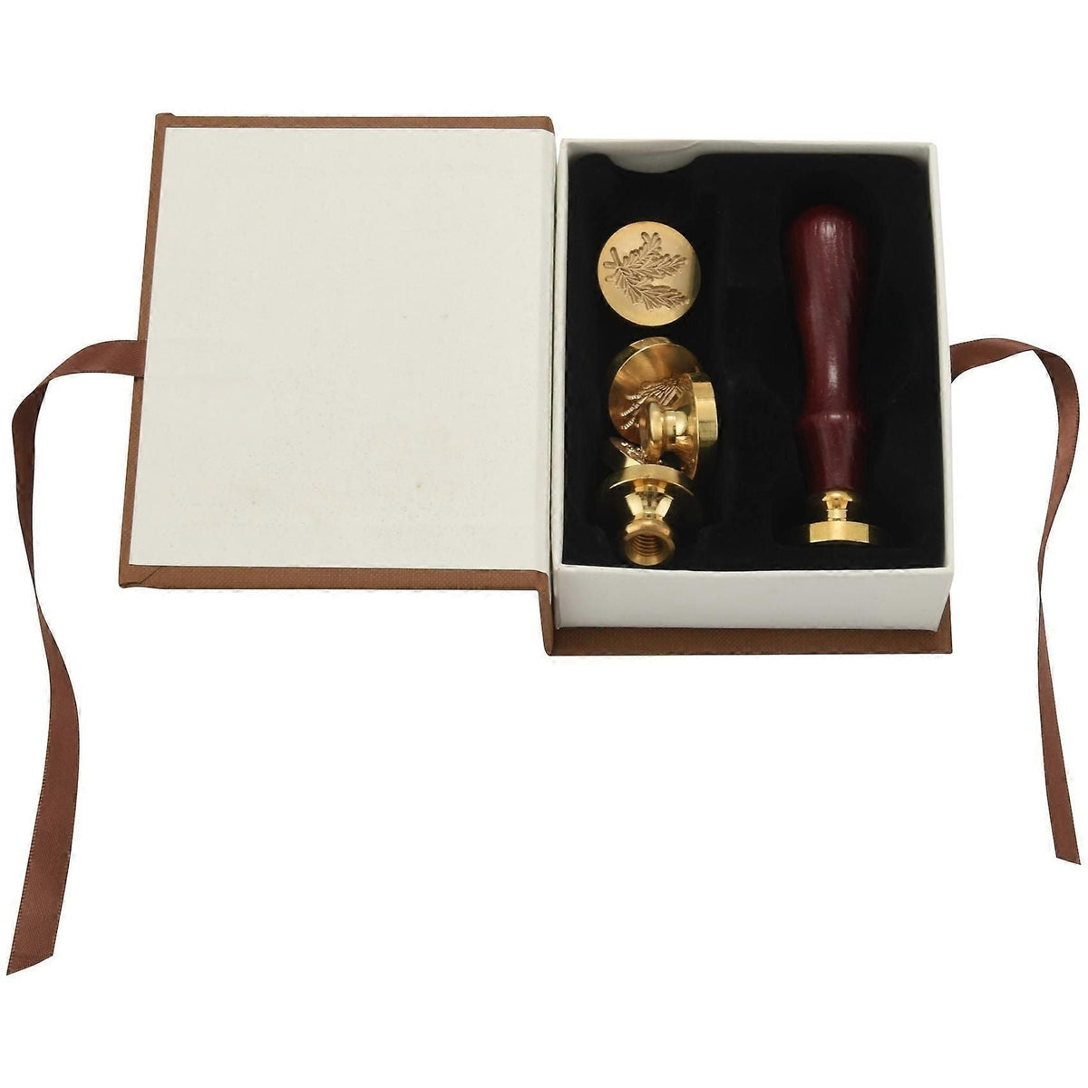 6Pcs Botanical Sealing Wax Stamp Brass Heads + 1Pc Wooden Handle
