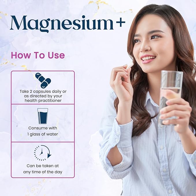 Valeo Magnesium with Vitamin B6 | 2x Absorption, Muscle Recovery, Bone & Heart Health| 56 capsules pack