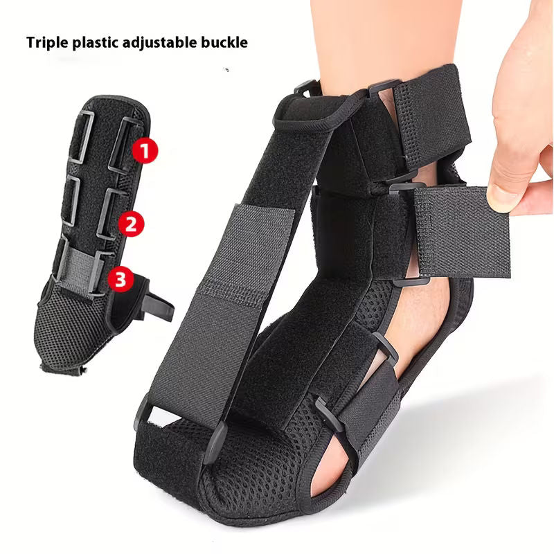 Adjustable Foot Drop Plantar Fascia Stretch Ankle Brace with Segmented Support for Training and Orthopedic Foot Correction