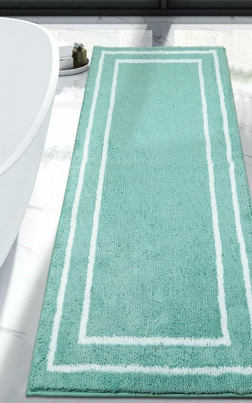 AIESY® Beautiful Runner Double Border Design Non-Slip Bath Mat