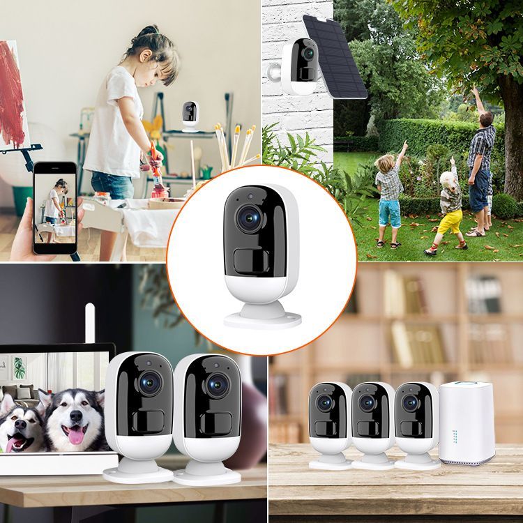 Outdoor Security Camera Wireless 1080P Home Surveillance with Solar Panel