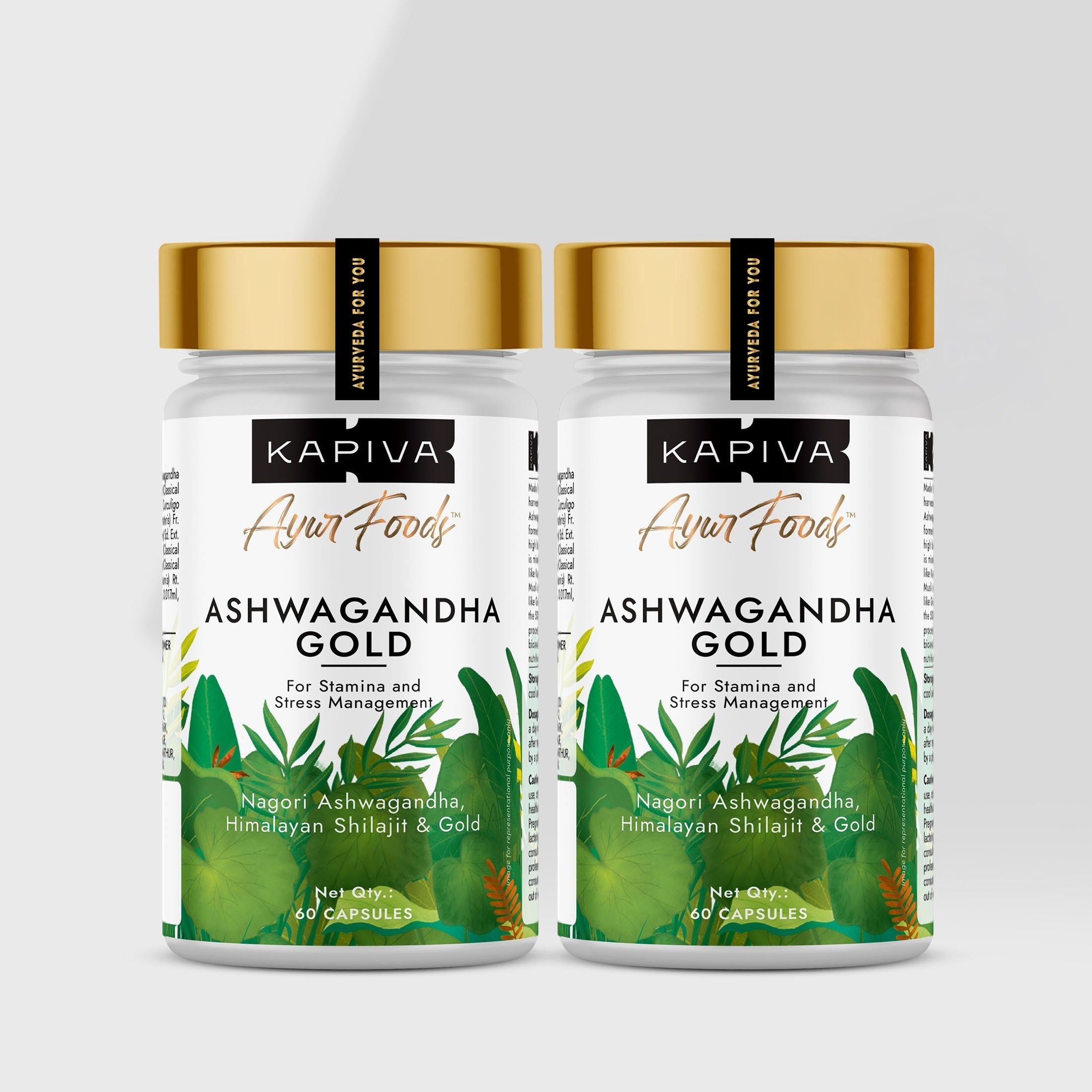 Kapiva Ashwagandha Gold Capsules (60 Capsules) Pack of 2