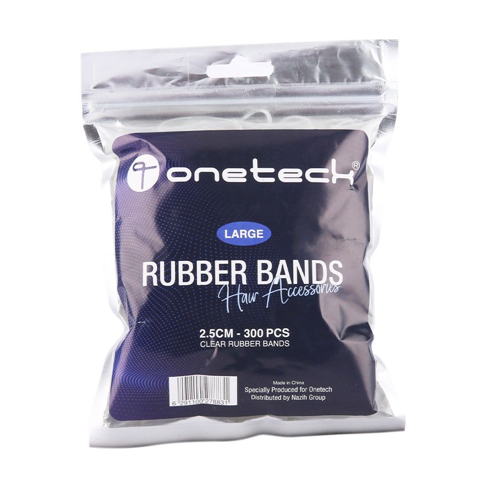 Onetech Rubber Band, Large Clear 2.5cm, 300Pcs